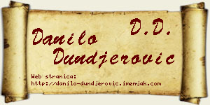 Danilo Dunđerović vizit kartica
